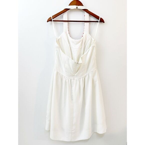 Shoshanna Elenee Beaded Neck Halter Dress White Size 10 - Picture 6 of 14